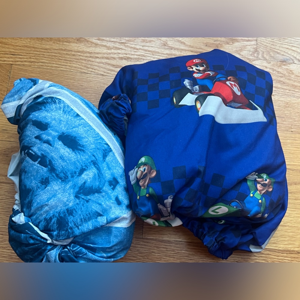 Super Mario & Star Wars fitted sheets Themed Blue Bedding